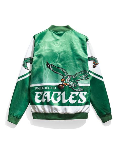 Philadelphia Eagles Kelly Green Fanimation Satin Jacket – Chalk Line ...