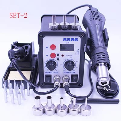 Aliexpress Buy 8586 Hot Air Soldering Station LED Digital 2 In 1 SMD ESD Solder Iron Heat
