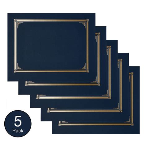 Gold Foil Certificate Document Cover Holder Blue 1case Arocep