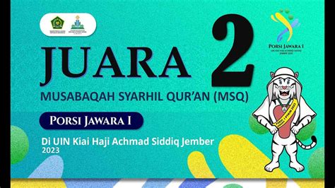 UIN YOGYAKARTA JUARA 2 BABAK FINAL MSQ PORSI JAWARA 1 DI UIN KIAI