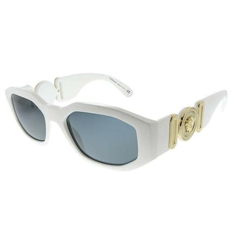 Versace Ve 4361 40187 White Plastic Geometric Sunglasses Grey Lens