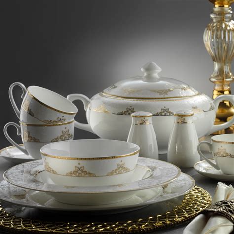 Tangshan Manufacture Luxury Decaled Porcelain Bone China 61 Pcs