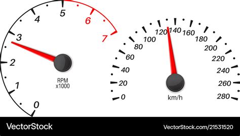 Car Dashboard With Speedometer And Tachometer Vector Image