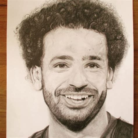 Drawing Mo Salah in pencil - Virily