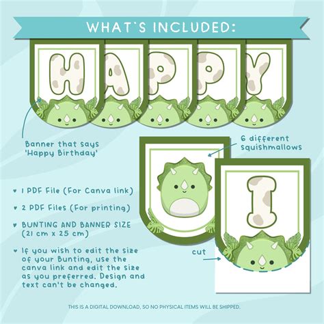 Squishmallows Birthday Banner Printable Squishmallows Birthday Bunting