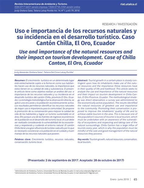 PDF Uso E Importancia De Los Recursos Naturales Y Su Incidencia En El