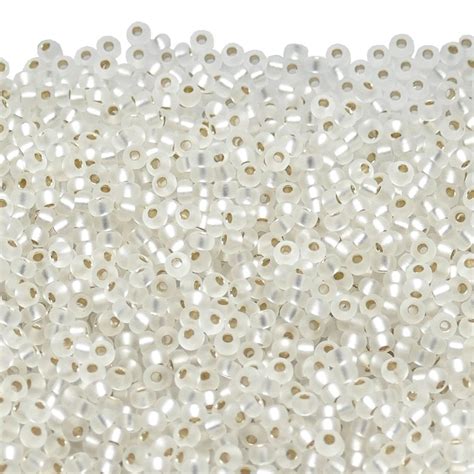 Miyuki Seed Beads Matte Silver Lined Crystal G Beads And