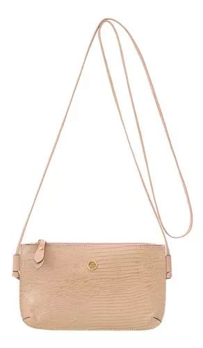 Bolsa Feminina Couro Legítimo Transversal Mini Mariart 201l Cor Nude