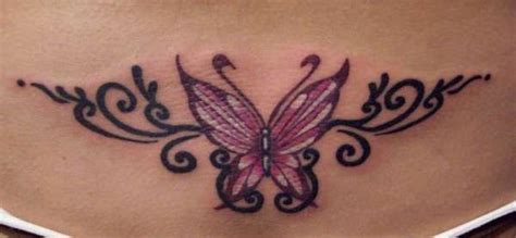 Butterfly Tramp Stamp Back Tattoos Spine Girl Back