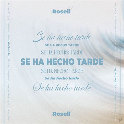 Se Ha Hecho Tarde Single By Rosell Spotify