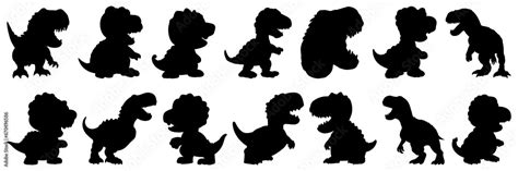 Dinosaur Silhouettes Set Large Pack Of Vector Silhouette Design