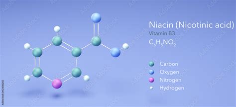 Niacin Nicotinic Acid Vitamin B Molecular Structures D Model