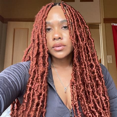 Ginger Red Faux Locs ️ In 2023 Red Faux Locs Hair St Cute Curly Hairstyles