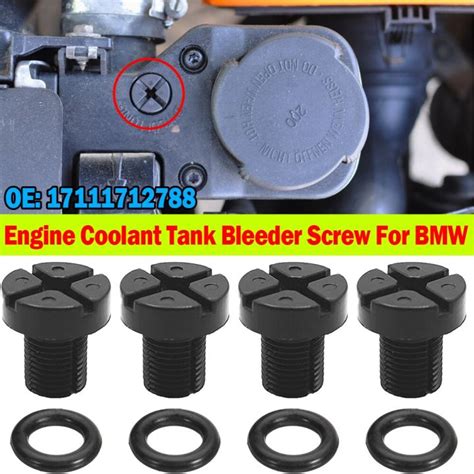 4Pcs Coolant Expansion Tank Bleeder Screw 17111712788 For BMW E36 E39