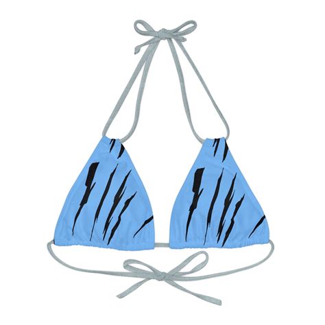 Effete Feline Claw Marks Scratch Strappy Triangle Bikini Top AOP Walmart