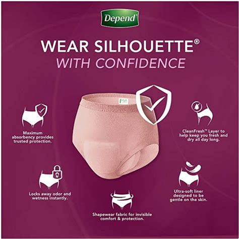 Depend Silhouette Incontinence Briefs For Women - Maximum Absorbency