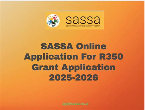 Sassa Online Application For R350 Grant Application 2025 2026 Sassa