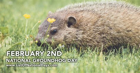 NATIONAL GROUNDHOG DAY - List Of National Days