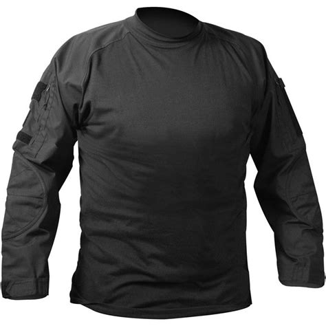 Black Military Tactical Lightweight Flame Resistant Combat Shirt