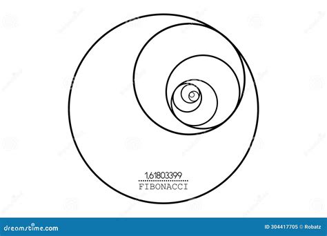 Fibonacci Sequence Circle Golden Ratio Geometric Shapes Spiral Stock