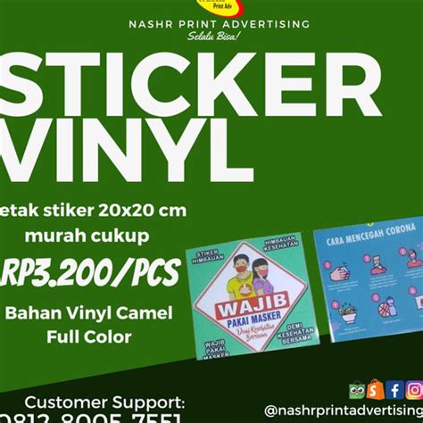 jual cetak sticker vinyl sticker custom cetak sticker  cm   cm