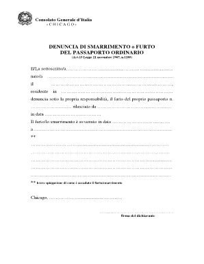 Modulo Denuncia Furto Fill And Sign Printable Template Online