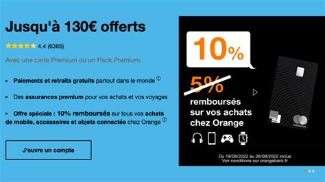 Banque en ligne 130 euros offerts et cashback boosté chez Orange Bank