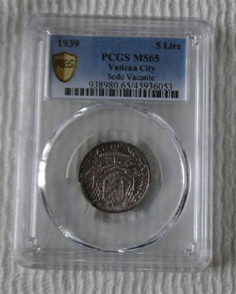 Silver Vatican City Sede Vacante Lire Coin Pcgs Ms Low