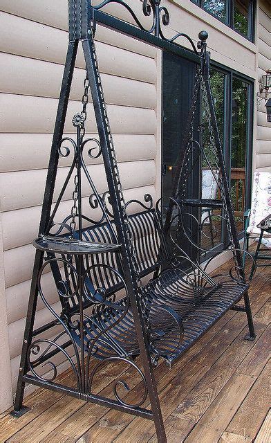 Unbelievable Wrought Iron Porch Swing Bench Garden Furniture