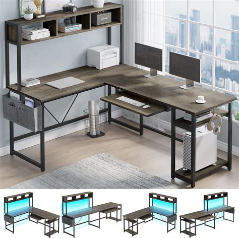 Sedeta L Shaped Desk 94 5 Inch Office Desk Reversible Corner Computer