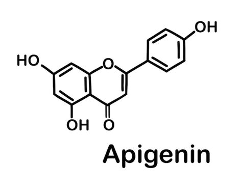 Estructura química de la apigenina Vector Premium