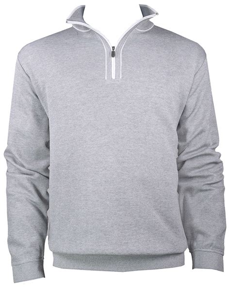 Mens Quarter Zips Cotton Quarter Zip With Accent Tipping