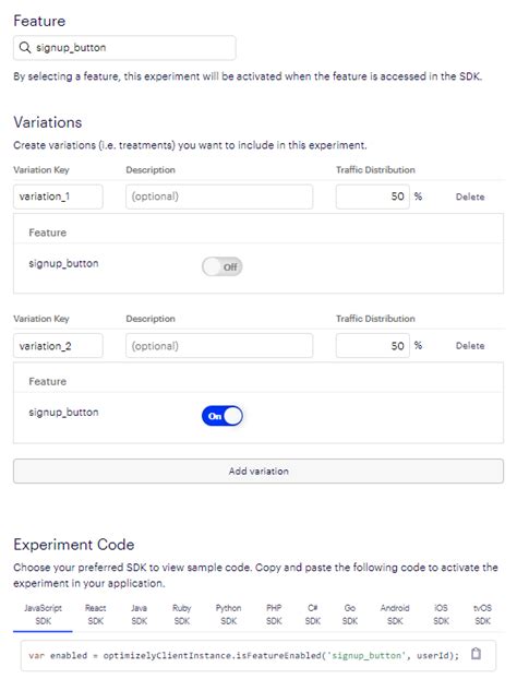 Run Basic Feature Tests Optimizely Full Stack