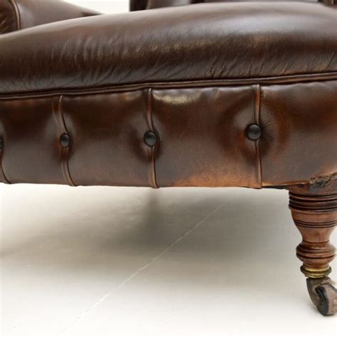 Antique Victorian Howard Style Leather Armchair Marylebone Antiques