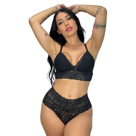 Conjunto Calcinha E Suti Lingerie Feminina Sensual Langerie Sexy