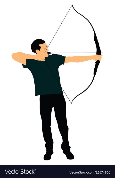 Archer Hunter Bow And Arrow Sport Hunting Vector Image