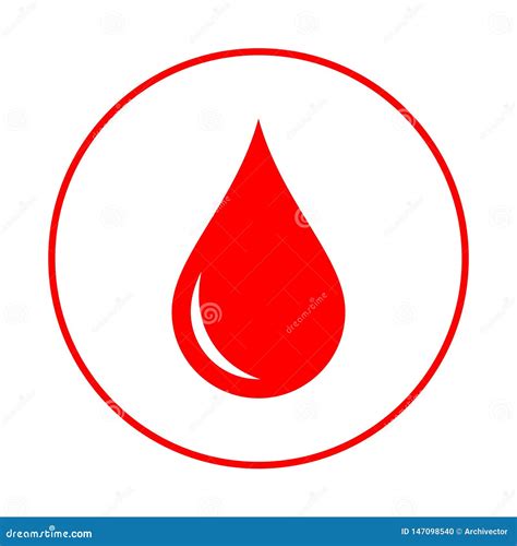 Blood Drop In The Circle Donor Logo Stock Vector Illustration Of