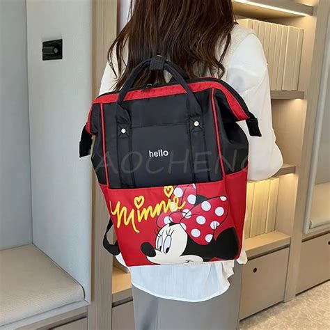 Disney Mochila Con Estampado De Mickey Y Minnie Para Mam Bolsa De