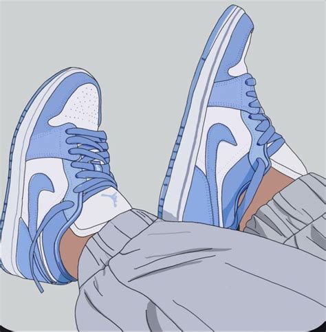 A Pair Of Blue And White Sneakers Sitting On Top Of A Person S Leg