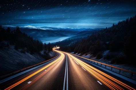 Premium Photo | Night road trip