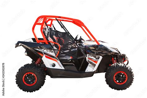 ATV quad bike or buggy car isolated on white background with clipping ...