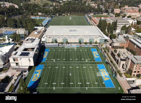 An aerial view of Spaudling Field and the Wasserman Football Center ...