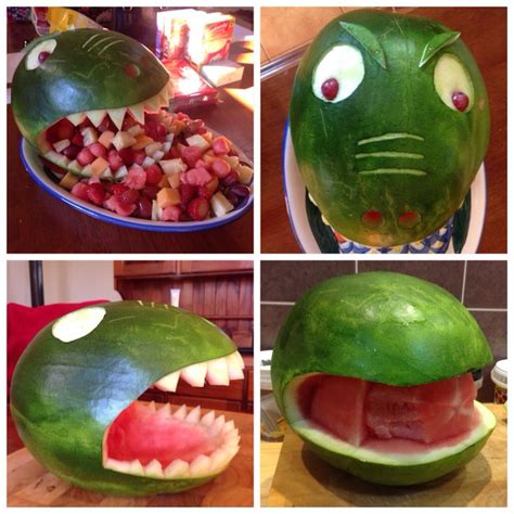 Dinosaur Head Watermelon Fruit Bowl … Dinasour Birthday Dinosaur