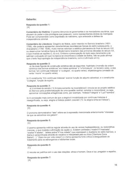 Questões Do Enem Barroco - Questões Do Enem Barroco - RETOEDU