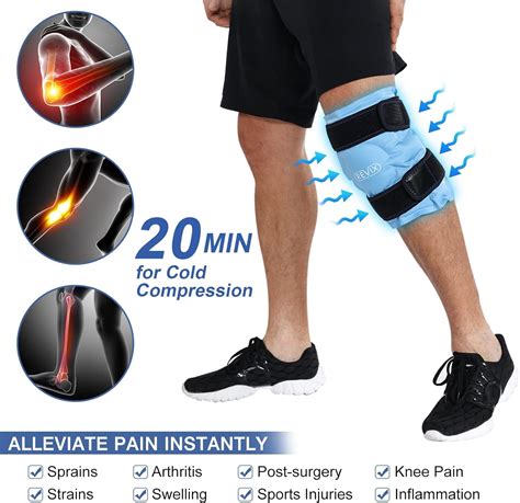 REVIX Sac de glace pour genou réutilisable pour blessures gel de glace