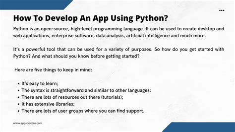 Ppt A Complete Guide To Develop An App Using Python Powerpoint