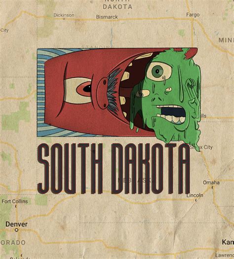 Been turning states into weird monsters and this one is South Dakota