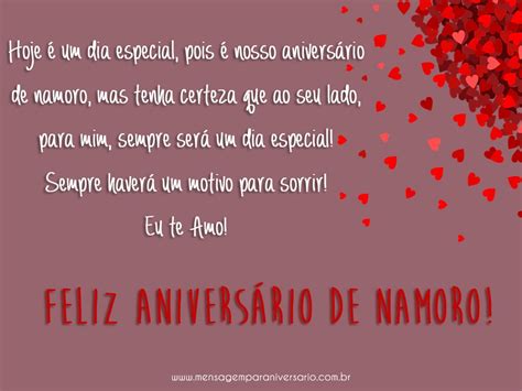 Aniversário de Namoro Mensagem de Aniversário