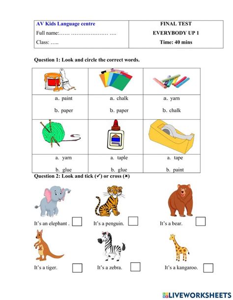 worksheet for grade 1 english speaking and writing the words in order to describe them