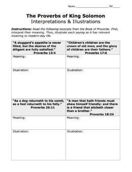 Solomon S Proverbs Interpret Illustrate The Proverbs Of King Solomon